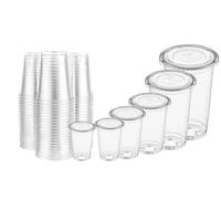 50 BICCHIERI PET Con 50 Coperchi Piatti munito di Foro X Ultra Trasparenti Bicchiere per acqua bibite birra drink cocktail ALTA QUALITA' 0,25 L 0,3 L 0,35 L 0,4 L 0,5 L 0,575 L (300 ml)