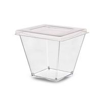 50 Bicchierini monoporzione Diamante 200ml con coperchio piatto