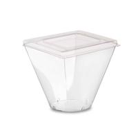 50 Bicchierini monoporzioni Prestige 200ml con coperchio piatto