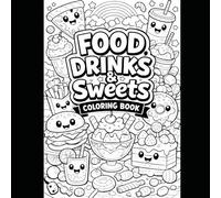 50 big, bold, and easy coloring pages offer fun and include a variety of delicious foods, snacks, drinks, and sweet treats like avocado, bread, pizza, popcorn, milkshakes, fruits & veggies