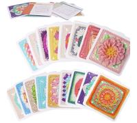 50 biglietti all'uncinetto Granny Square, all'uncinetto, biglietti Granny Square, Crochet Patterns Granny Squares Cards con scritta all'uncinetto, per adulti, principianti, 50 disegni