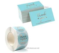 50 biglietti da visita 500 etichette di ringraziamento per sostenere la mia piccola impresa adesivi biglietti di ringraziamento e set di adesivi Thank for Supporting My Small Cards e adesivi