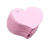 50 biglietti di carta con foro, biglietti da visita a forma di cuore, fronte/retro, per nome, vocabolario, con fori, etichette per progetti artigianali