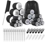 50 bigodini per capelli in 4 misure da 60 mm, 45 mm, 35 mm, 25 mm, grandi e medi, piccoli, per bigodini lunghi, medi, corti, spessi, volumizzanti, per parrucchieri fai da te