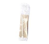 50 BIS posate forchetta coltello tovagliolo 17,5 cm. sigillato inbustato singolarmente BIO COMPOSTABILE CPLA smaltire nell'umido o plastica set