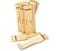 50 Bis Posate In legno Kit composto da Forchetta Coltello e Tovagliolo IMBUSTATI e Sigillati in Busta di Carta