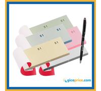 50 Blocchi Numerati da 1 a 100 confezione da 5 colori Assortiti + Penna Omaggio