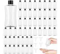 50 bottiglie da viaggio con tappo a scatto, contenitori in plastica trasparente da 100 ml, tubi vuoti ricaricabili per shampoo, lozioni, articoli da toeletta liquidi, compatti e a prova di perdite per