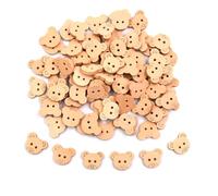 50 bottoni in legno a forma di orso con 2 fori rotondi per fai da te, cucito, scrapbooking, progetti artistici, ornamenti per la casa