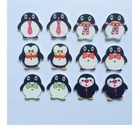 50 bottoni in legno a forma di pinguino, colore bianco e nero, per lavori fai da te, cucito, progetti fatti a mano, nozioni e forniture