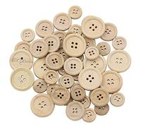50 bottoni in legno misti, colore naturale, rotondi, 4 fori, cucito, scrapbooking, fai da te, eleganti e popolari. Un design intelligente