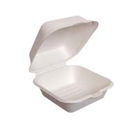 50 Box con coperchio asporto hamburger in polpa compostabili 15,5x15,5xh8cm