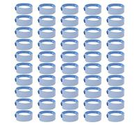 50 braccialetti bianchi blu, per l'identificazione, bracciali d'ingresso, bracciali regolabili e semplici, per attività