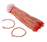 50 Braccialetti Intrecciati Colorati Fatti a Mano dell'Amicizia - Filo Colorato, alla Moda da Spiaggia, Portafortuna Multicolore