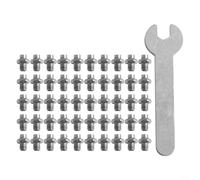 50 bulloni per pedali in acciaio inox, 8 x 6 mm, viti antiscivolo per una maggiore sicurezza sulle biciclette, chiave inglese (argento)