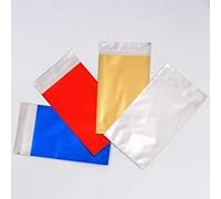 50 BUSTE 25 x 38 + 5 CM MAXI BUSTINE SACCHETTI REGALO METALLIZZATE LUCIDE PATELLA STRISCIA CHIUSURA ADESIVA ARGENTO ORO ROSSE BLU (ROSSE)