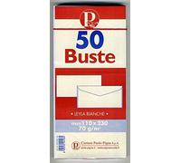 50 Buste Da Lettera Bianca 11x23 Leyla