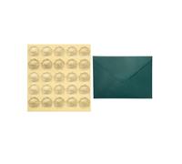 50 buste di alta qualità verde/blu con cuore in rilievo dorate, set di inviti per matrimoni, biglietti di invito per feste, cartoline, regalo (1 set verde)