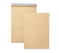 50 Buste DIN C4 marrone 229 x 324 mm Buste Grandi Senza Finestra da 90 g Buste Grandi con Chiusura Diritta Autoadesiva Lettere Grandi Buste A4 Buste Commerciali Buste Grandi