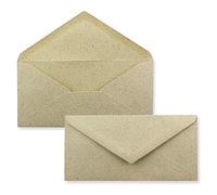 50 buste DIN lunghe in carta kraft ecologica, 11 x 22 cm, 120 g/m², colla umettabile e lembo a punta, senza finestra Glüxx-Agent