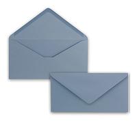 50 Buste grigio-blu (blu) DIN lunghe - 110 x 220 mm (11 x 22 cm) - adesivo bagnato senza finestra - ideali per biglietti d'invito - serie FarbenFroh