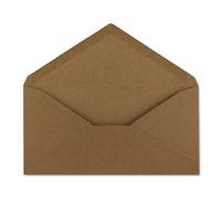 50 buste in carta kraft, 22 x 11 cm, 120 g/m², con chiusura a umido, senza finestra, ideali per Natale, biglietti di auguri, inviti Glüxx-Agent