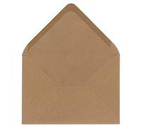 50 buste in carta kraft formato DIN C6, 11,4 x 16,2 cm, 120 g/m², con colla da inumidire, senza finestra, per inviti del vostro agente Glüxx