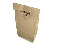 50 buste Kraft “Hangover kit”- Kit per combattere i postumi da sbornia, testo in inglese.