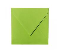50 buste per biglietti quadrate, colore: Verde erba, 15 x 15 cm