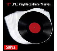 50 Buste per Dischi in Vinile 33 Giri da 12 Pollici Antistatiche Polipropilene