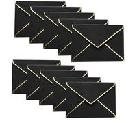 50 buste per inviti in formato A7, 12,7 x 17,8 cm, con bordo dorato, per matrimoni, biglietti regalo, inviti, laurea, baby shower, feste (nero)