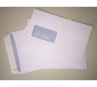 50 buste per lettera, con finestra, C5 = 229 x162 mm, per stampanti laser, finestra termoresistente, buste d'affari, con strip adesivo