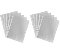 50 buste perforate in plastica formato A4, 30 micron, per cartelle, raccoglitori, portafogli (Confezione da 2)