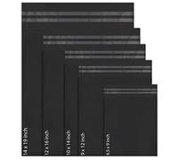 50 buste postali autosigillanti per spedizione mista in polietilene 5 misure 10 per ogni busta postale da piccola a grande Red Ember Buste postali per imballaggio postale (Nero)