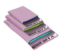 50 buste postali di dimensioni miste, colore rosa confetto, autosigillanti, resistenti, impermeabili, in polietilene, per pacchi e imballaggi, piccole, medie, grandi, per spedizioni, corriere, 3