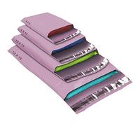 50 buste postali rosa di dimensioni miste, autosigillanti, resistenti, impermeabili, in plastica, per pacchi, imballaggi, piccole, medie, grandi, per spedizioni, corriere, 4 misure, rosa chiaro