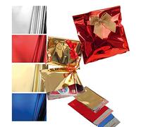 50 BUSTE REGALO IN PPL METAL LUCIDO 25x40+5cm ROSSO con patella adesiva PNP