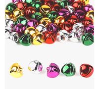 50 campanelle in metallo, piccole campane per fai da te, campanelle colorate, per ghirlande, decorazioni natalizie, regali per feste, creazione di gioielli, collari per cani (5 colori)