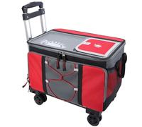 50-Can Hard Top Large Rolling Cooler con una piastra di base rigida, a prova di perdite, isolato con ruote e maniglia pieghevole per esterni