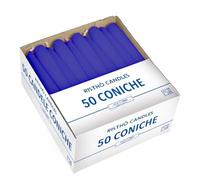 50 Candele coniche diametro 2,2 cm altezza 21 cm - Colore Blue Navy - Durata 5 ore - Standard per candelabro - Cereria Di Giorgio