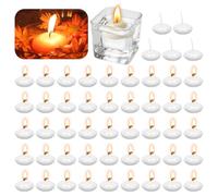 50 candele galleggianti bianche, 38 mm, non profumate, candele galleggianti decorative, per matrimoni, piscine, feste, spa, vasche da bagno, San Valentino, Natale