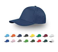 50 Cappelli Personalizzati Logo, Immagine e Testo - Cappellino 100% Cotone Stampa Foto - Cappello Uomo e Donna Visiera Baseball - Gadget Personalizzabili (IT, Testo, Taglia unica, Blu Scuro)