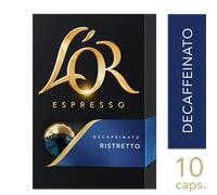 50 Capsule Alluminio L'OR RISTRETTO DECAFFEINATO Nespresso Intensità 9 LOR DEK