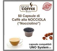 50 capsule cialde CAFFE' ALLA NOCCIOLA ("NOCCIOLINO") compatibile UNO SYSTEM