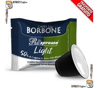 50 Capsule Compatibili Nespresso caffè Borbone Miscela LIGHT 50% Blu e 50% Dek