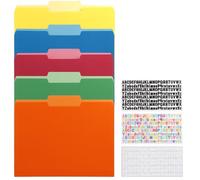 50 cartelle di carta con 3 linguette adesive per indice, 29 x 24 cm, strumenti colorati per classi, ufficio e casa