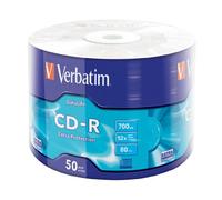 50 CD-R Verbatim 52X 700MB Wrap 80 Min Extra Protection 43787