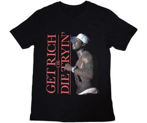 50 Cent Get Rich Black S Maglietta