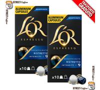 100 Cialde Capsule alluminio Caffe L'OR Comp. Nespresso Miscela Ristretto Dek