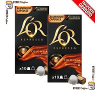 50 Cialde Capsule alluminio Caffe L'OR Compatibile Nespresso Miscela Colombia